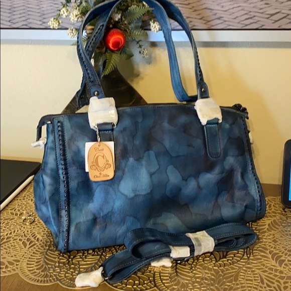 Genuine leather Blue shoulder / Crossbody bag